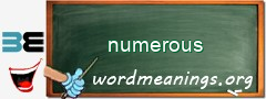 WordMeaning blackboard for numerous